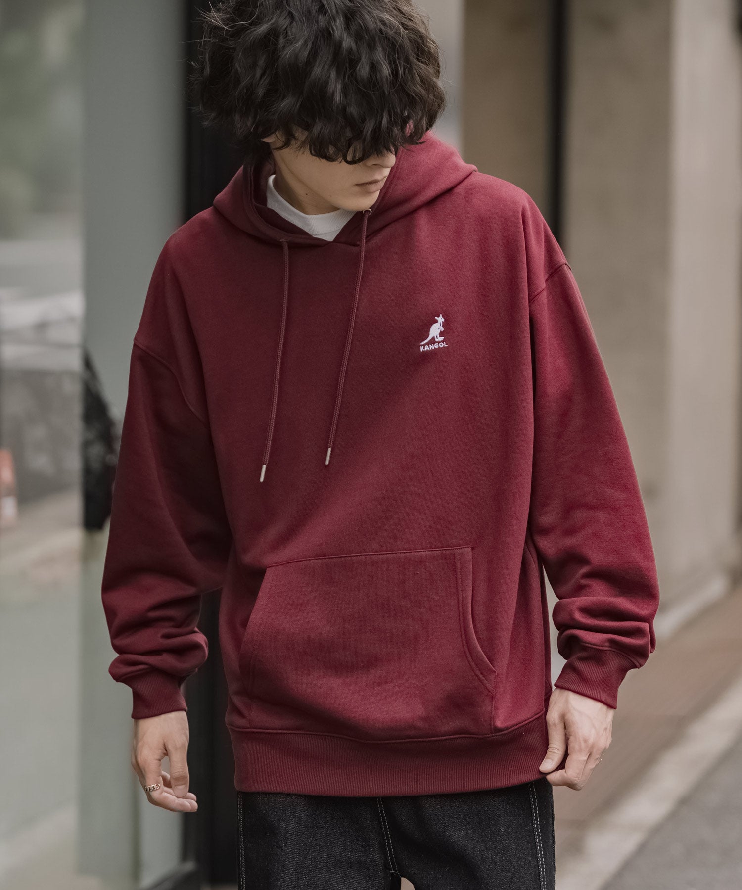 新色追加 KANGOL カンゴール 別注コラボオーバーサイズ裏起毛ロゴ刺繍プルパーカー	14627 【セットアップ可能】