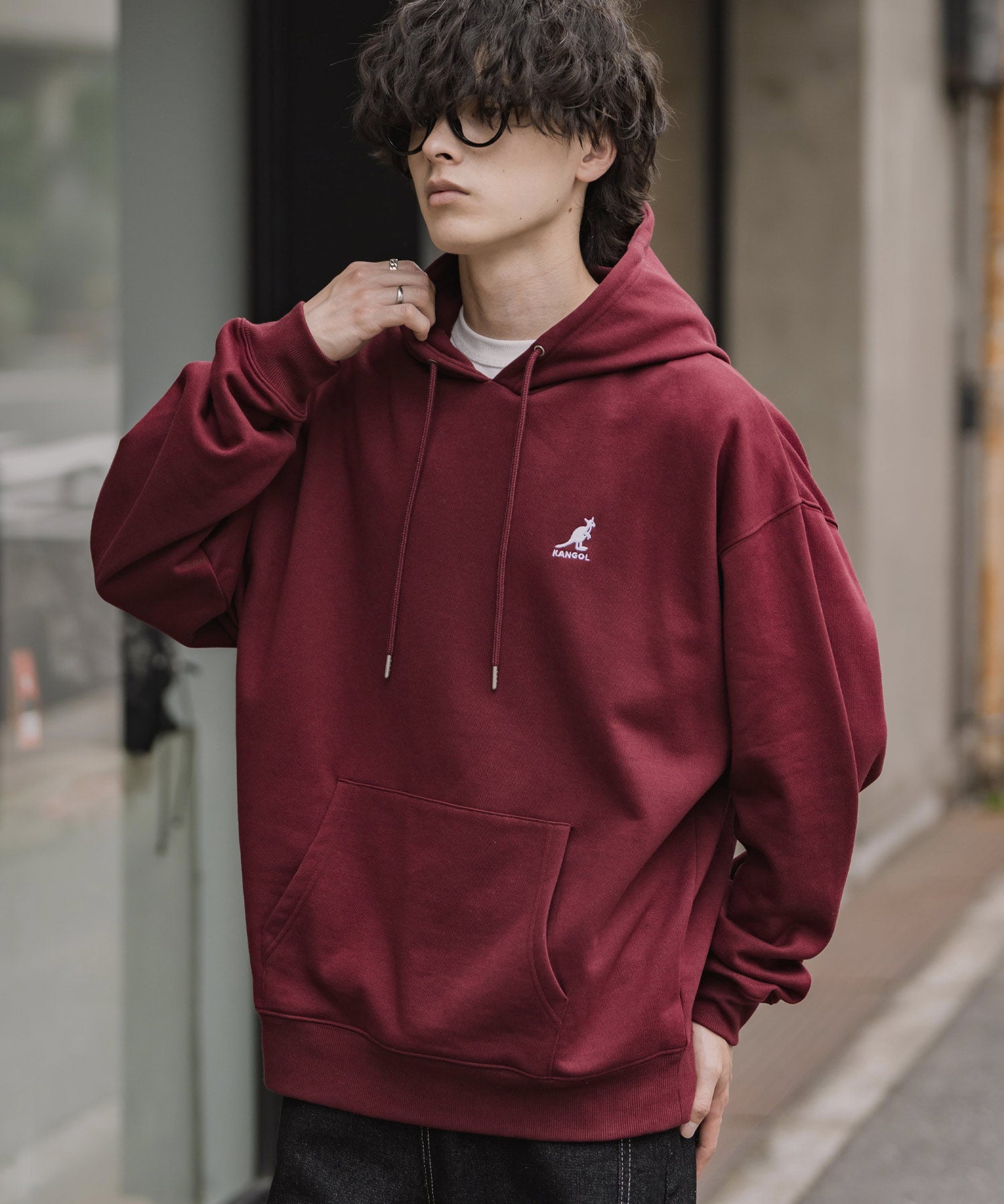 新色追加 KANGOL カンゴール 別注コラボオーバーサイズ裏起毛ロゴ刺繍プルパーカー	14627 【セットアップ可能】