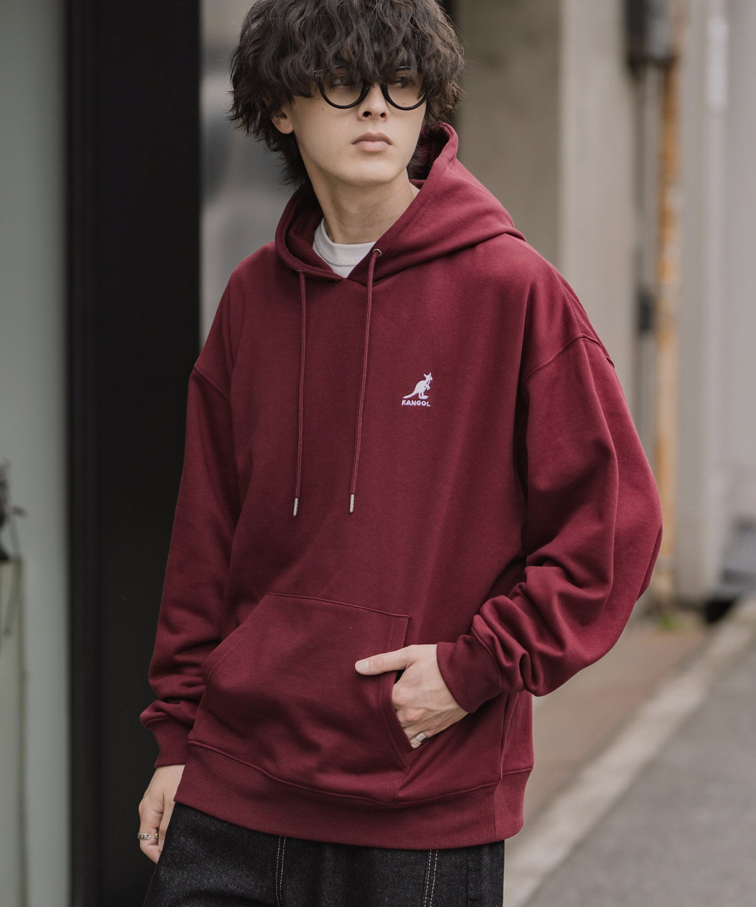 新色追加 KANGOL カンゴール 別注コラボオーバーサイズ裏起毛ロゴ刺繍プルパーカー	14627 【セットアップ可能】