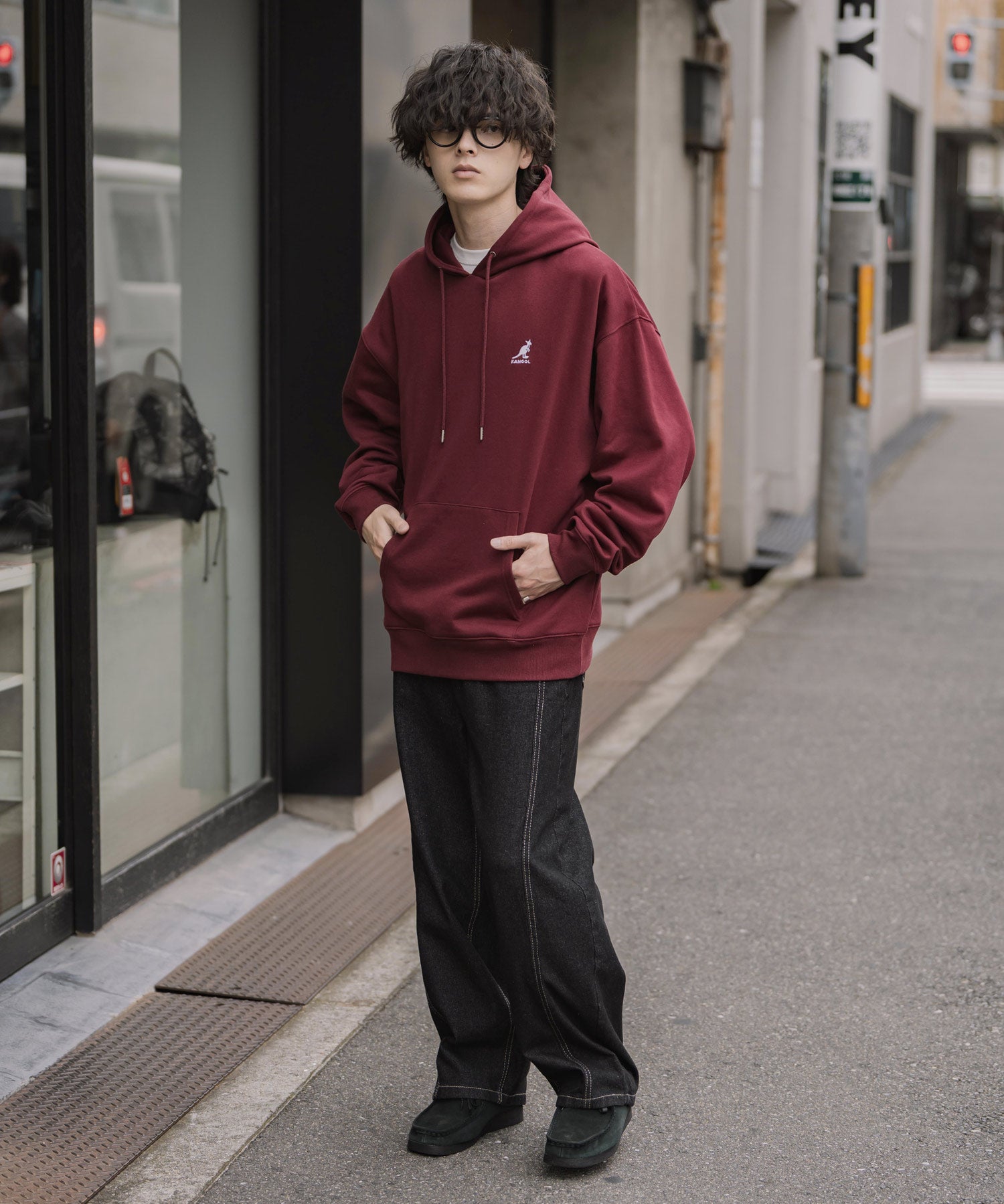 新色追加 KANGOL カンゴール 別注コラボオーバーサイズ裏起毛ロゴ刺繍プルパーカー	14627 【セットアップ可能】