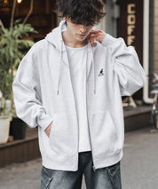 KANGOL カンゴール 別注コラボオーバーサイズ裏起毛ロゴ刺繍フルジップパーカー 14628 【セットアップ可能】