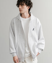 KANGOL カンゴール 別注コラボオーバーサイズ裏起毛ロゴ刺繍フルジップパーカー 14628