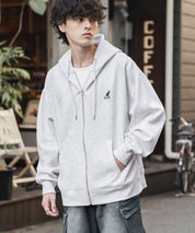 KANGOL カンゴール 別注コラボオーバーサイズ裏起毛ロゴ刺繍フルジップパーカー 14628 【セットアップ可能】