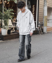 KANGOL カンゴール 別注コラボオーバーサイズ裏起毛ロゴ刺繍フルジップパーカー 14628 【セットアップ可能】