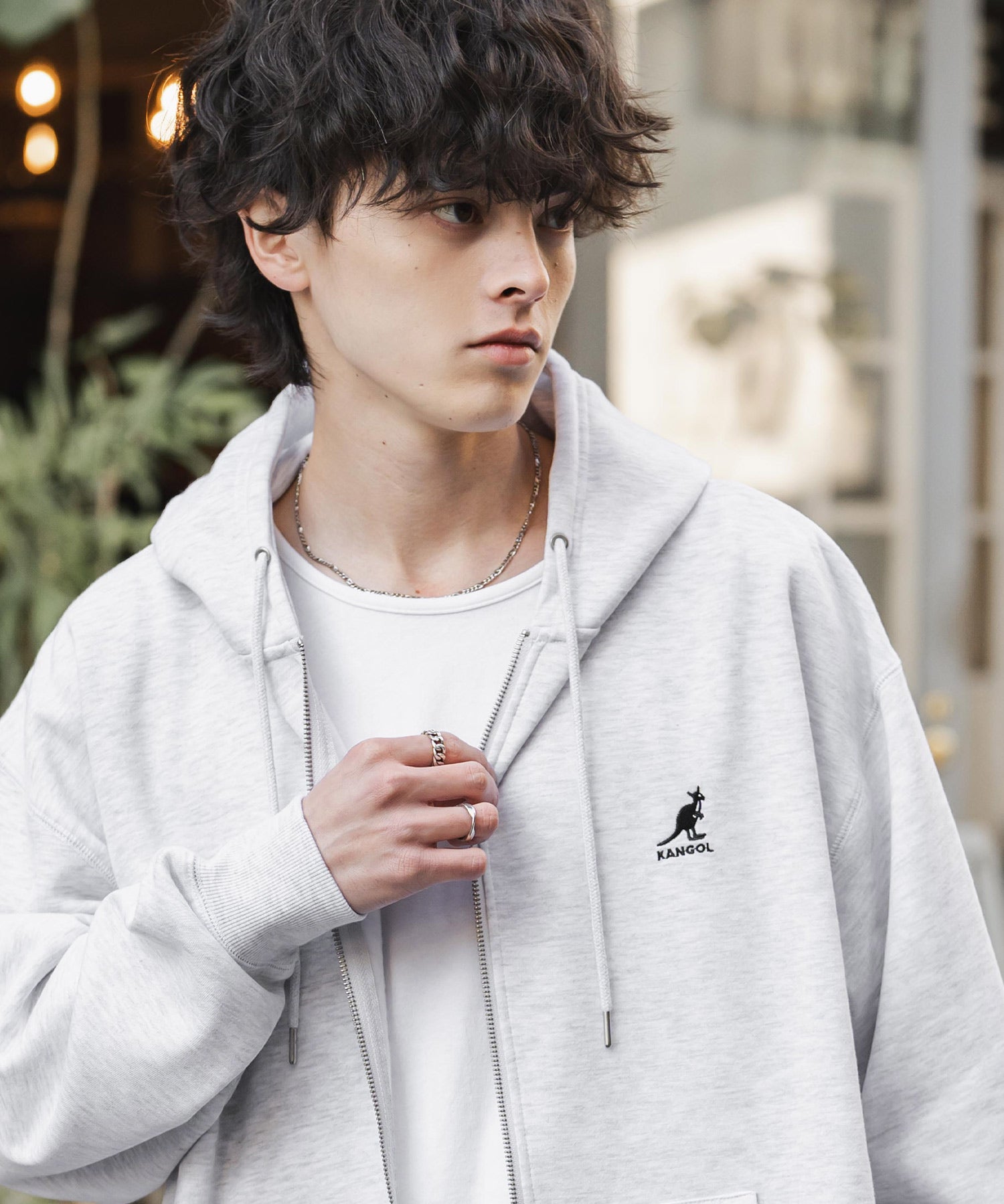 KANGOL カンゴール 別注コラボオーバーサイズ裏起毛ロゴ刺繍フルジップパーカー 14628 【セットアップ可能】