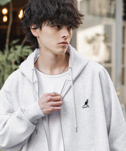 KANGOL カンゴール 別注コラボオーバーサイズ裏起毛ロゴ刺繍フルジップパーカー 14628 【セットアップ可能】