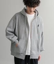 KANGOL カンゴール 別注コラボオーバーサイズ裏起毛ロゴ刺繍フルジップパーカー 14628