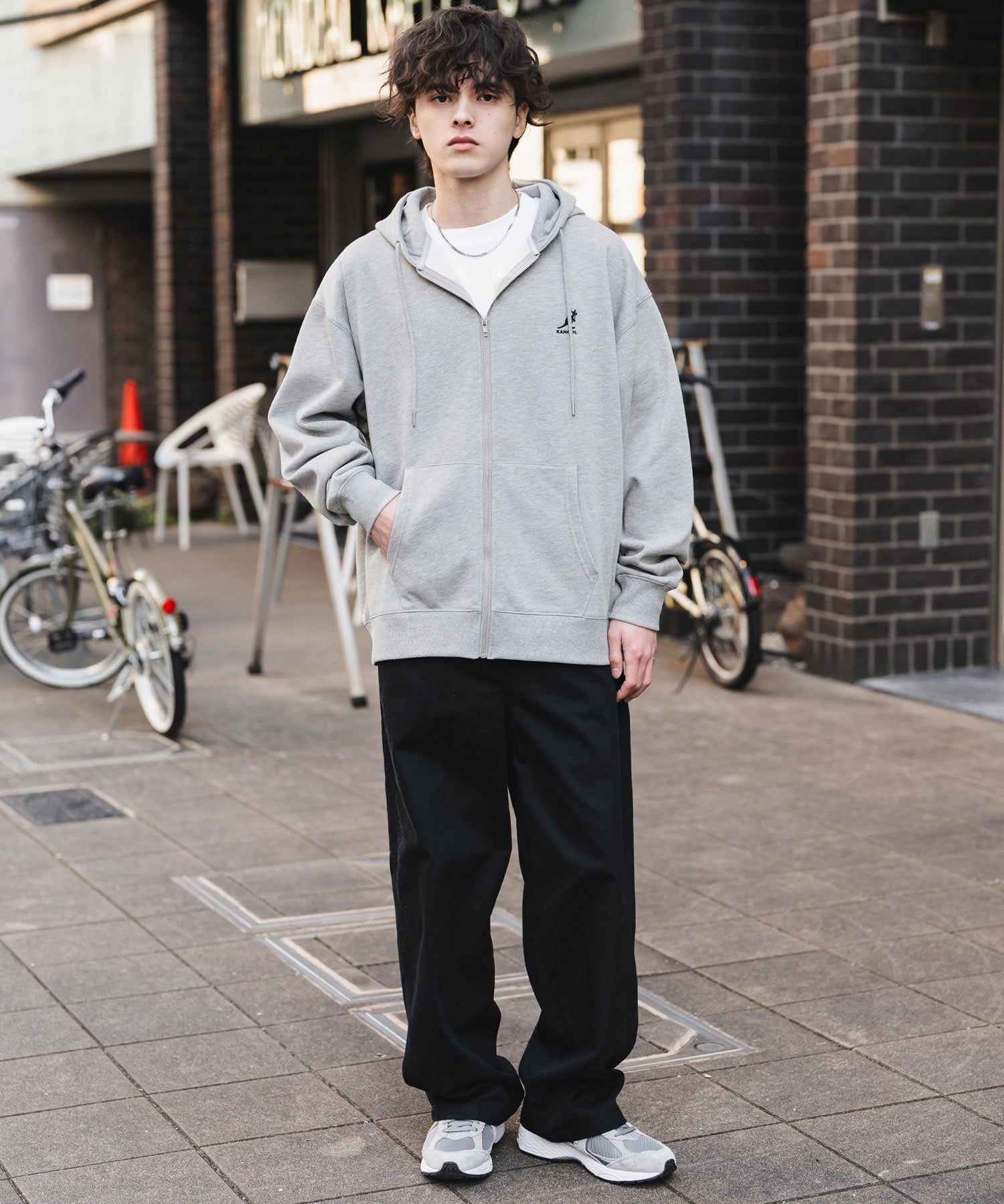 KANGOL カンゴール 別注コラボオーバーサイズ裏起毛ロゴ刺繍フルジップパーカー 14628 【セットアップ可能】