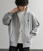KANGOL カンゴール 別注コラボオーバーサイズ裏起毛ロゴ刺繍フルジップパーカー 14628 【セットアップ可能】