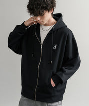 KANGOL カンゴール 別注コラボオーバーサイズ裏起毛ロゴ刺繍フルジップパーカー 14628