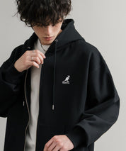 KANGOL カンゴール 別注コラボオーバーサイズ裏起毛ロゴ刺繍フルジップパーカー 14628