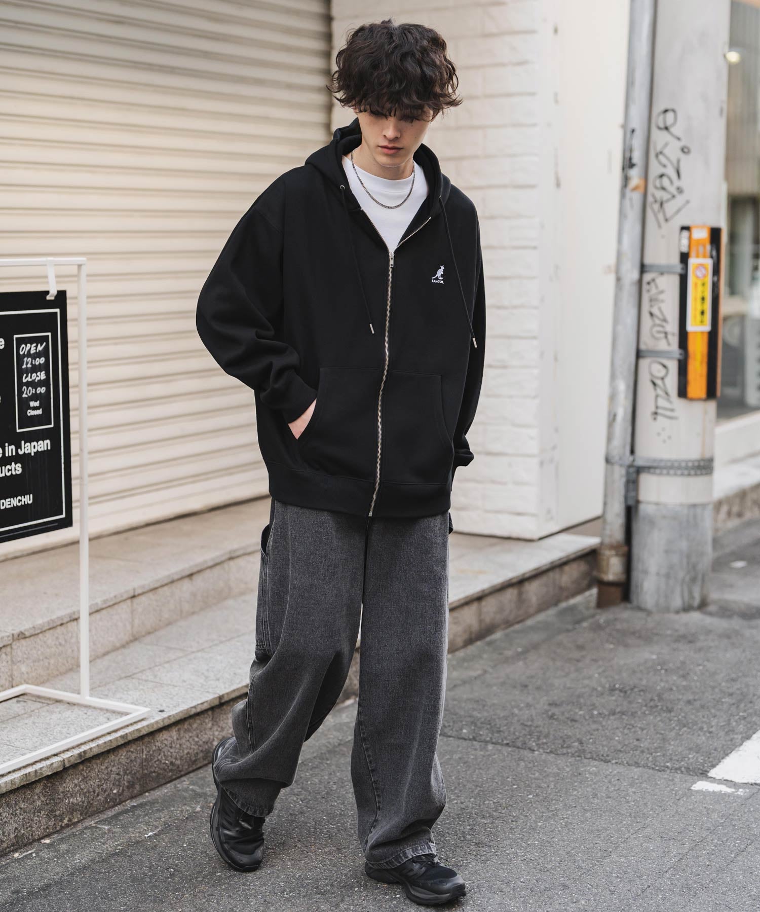 KANGOL カンゴール 別注コラボオーバーサイズ裏起毛ロゴ刺繍フルジップパーカー 14628 【セットアップ可能】