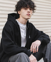 KANGOL カンゴール 別注コラボオーバーサイズ裏起毛ロゴ刺繍フルジップパーカー 14628 【セットアップ可能】