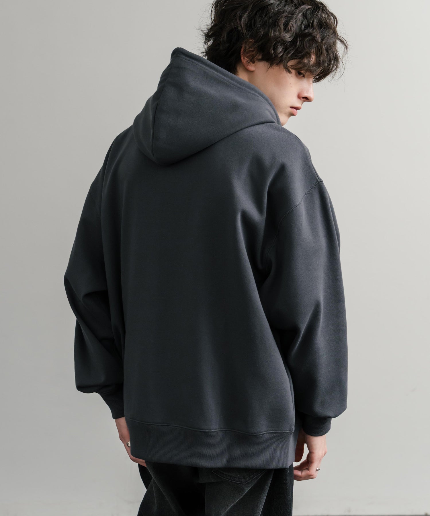 KANGOL カンゴール 別注コラボオーバーサイズ裏起毛ロゴ刺繍フルジップパーカー 14628