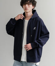 KANGOL カンゴール 別注コラボオーバーサイズ裏起毛ロゴ刺繍フルジップパーカー 14628