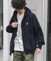 KANGOL カンゴール 別注コラボオーバーサイズ裏起毛ロゴ刺繍フルジップパーカー 14628 【セットアップ可能】