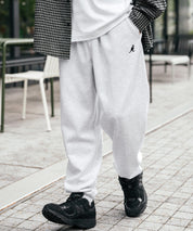KANGOL カンゴール 別注コラボ裏起毛ワンポイントロゴ刺繍スウェットパンツ/セミワイドテーパードイージーパンツ 14629