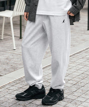 KANGOL カンゴール 別注コラボ裏起毛ワンポイントロゴ刺繍スウェットパンツ/セミワイドテーパードイージーパンツ 14629