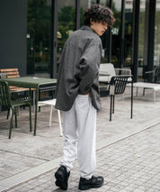 KANGOL カンゴール 別注コラボ裏起毛ワンポイントロゴ刺繍スウェットパンツ/セミワイドテーパードイージーパンツ 14629