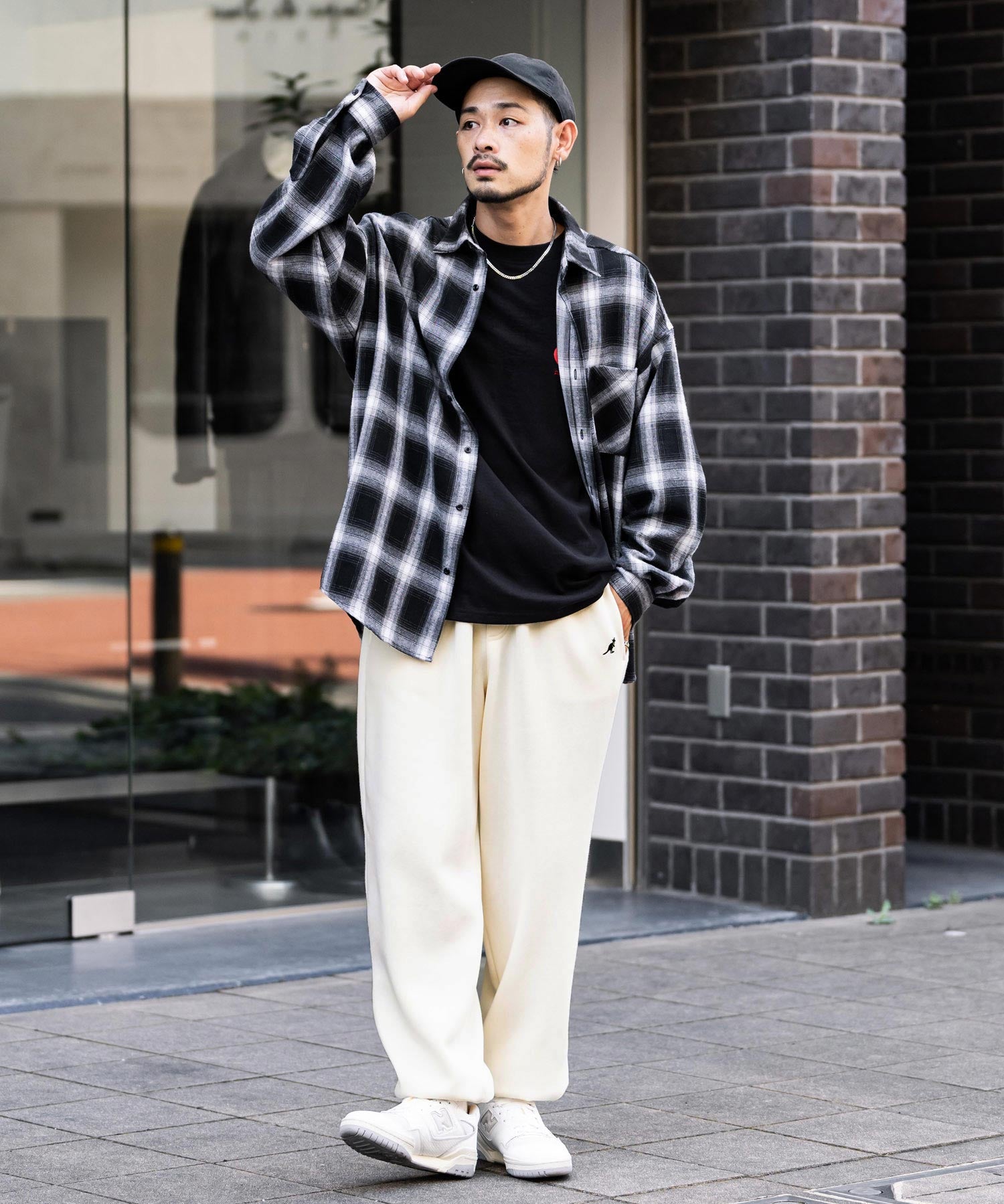 KANGOL カンゴール 別注コラボ裏起毛ワンポイントロゴ刺繍スウェットパンツ/セミワイドテーパードイージーパンツ 14629