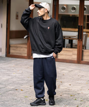 KANGOL カンゴール 別注コラボ裏起毛ワンポイントロゴ刺繍スウェットパンツ/セミワイドテーパードイージーパンツ 14629