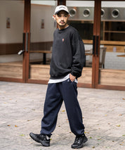 KANGOL カンゴール 別注コラボ裏起毛ワンポイントロゴ刺繍スウェットパンツ/セミワイドテーパードイージーパンツ 14629
