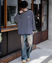 KANGOL カンゴール 別注コラボオーバーサイズワンポイントロゴ刺繍長袖Tシャツ 14630