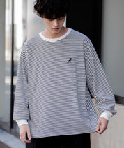 KANGOL カンゴール 別注コラボオーバーサイズワンポイントロゴ刺繍長袖Tシャツ 14630