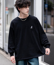KANGOL カンゴール 別注コラボオーバーサイズワンポイントロゴ刺繍長袖Tシャツ 14630