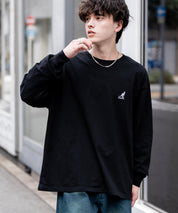 KANGOL カンゴール 別注コラボオーバーサイズワンポイントロゴ刺繍長袖Tシャツ 14630