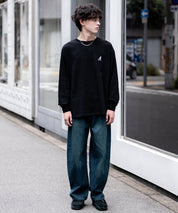 KANGOL カンゴール 別注コラボオーバーサイズワンポイントロゴ刺繍長袖Tシャツ 14630