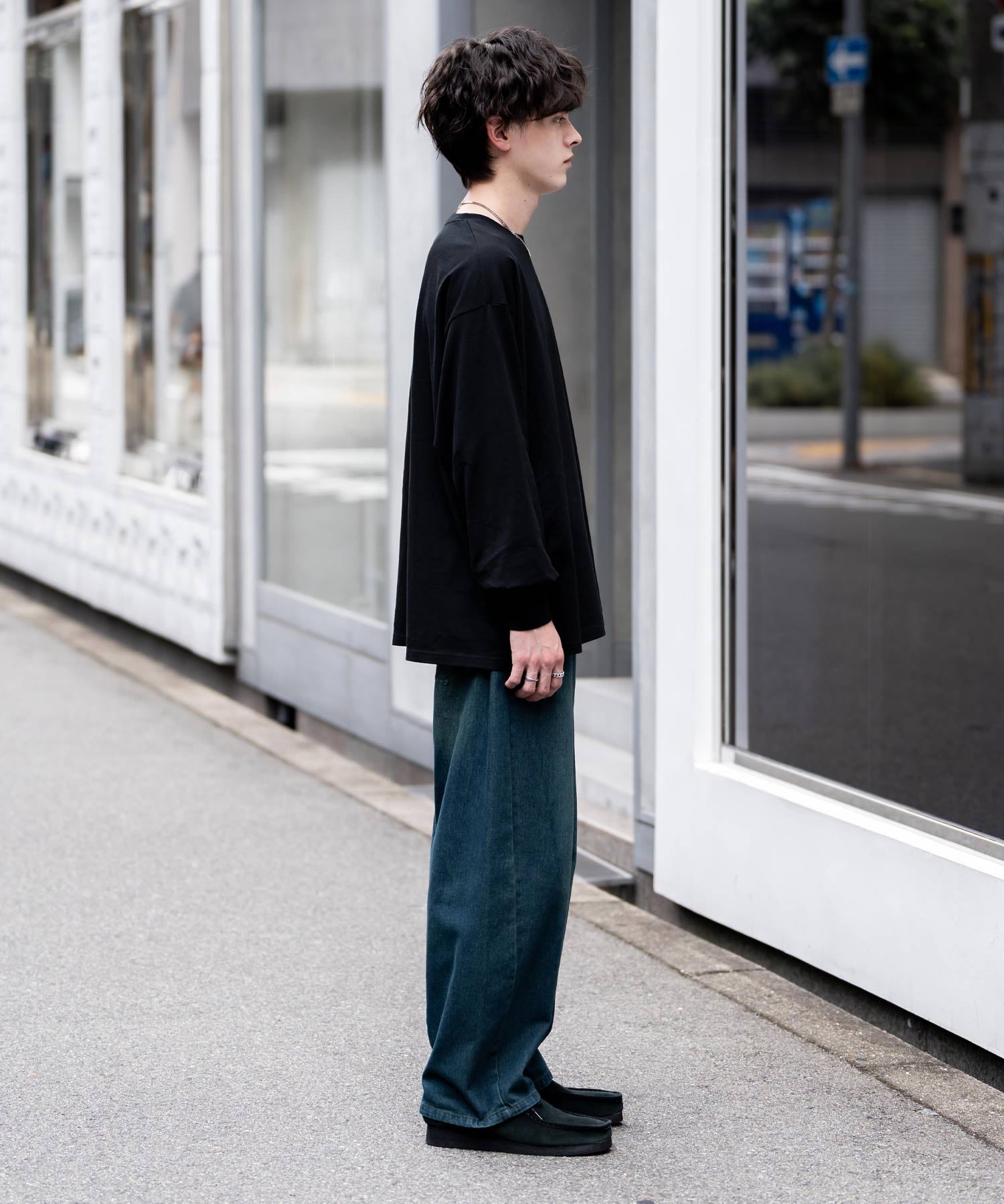 KANGOL カンゴール 別注コラボオーバーサイズワンポイントロゴ刺繍長袖Tシャツ 14630