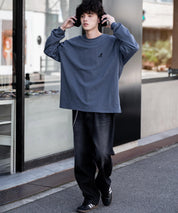 KANGOL カンゴール 別注コラボオーバーサイズワンポイントロゴ刺繍長袖Tシャツ 14630