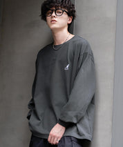 KANGOL カンゴール 別注コラボオーバーサイズワンポイントロゴ刺繍長袖Tシャツ 14630