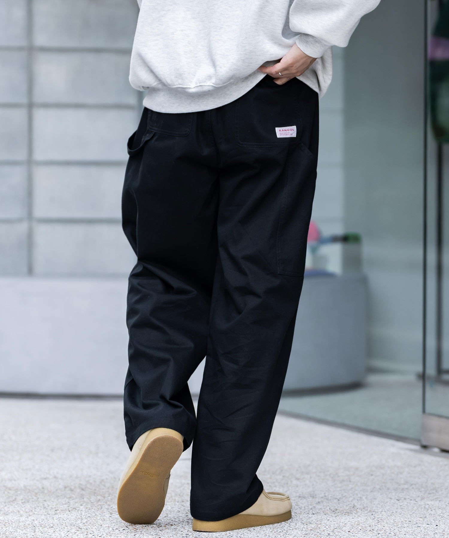 KANGOL カンゴール 別注コラボデニム・ツイルワイドテーパードペインターパンツ 14631