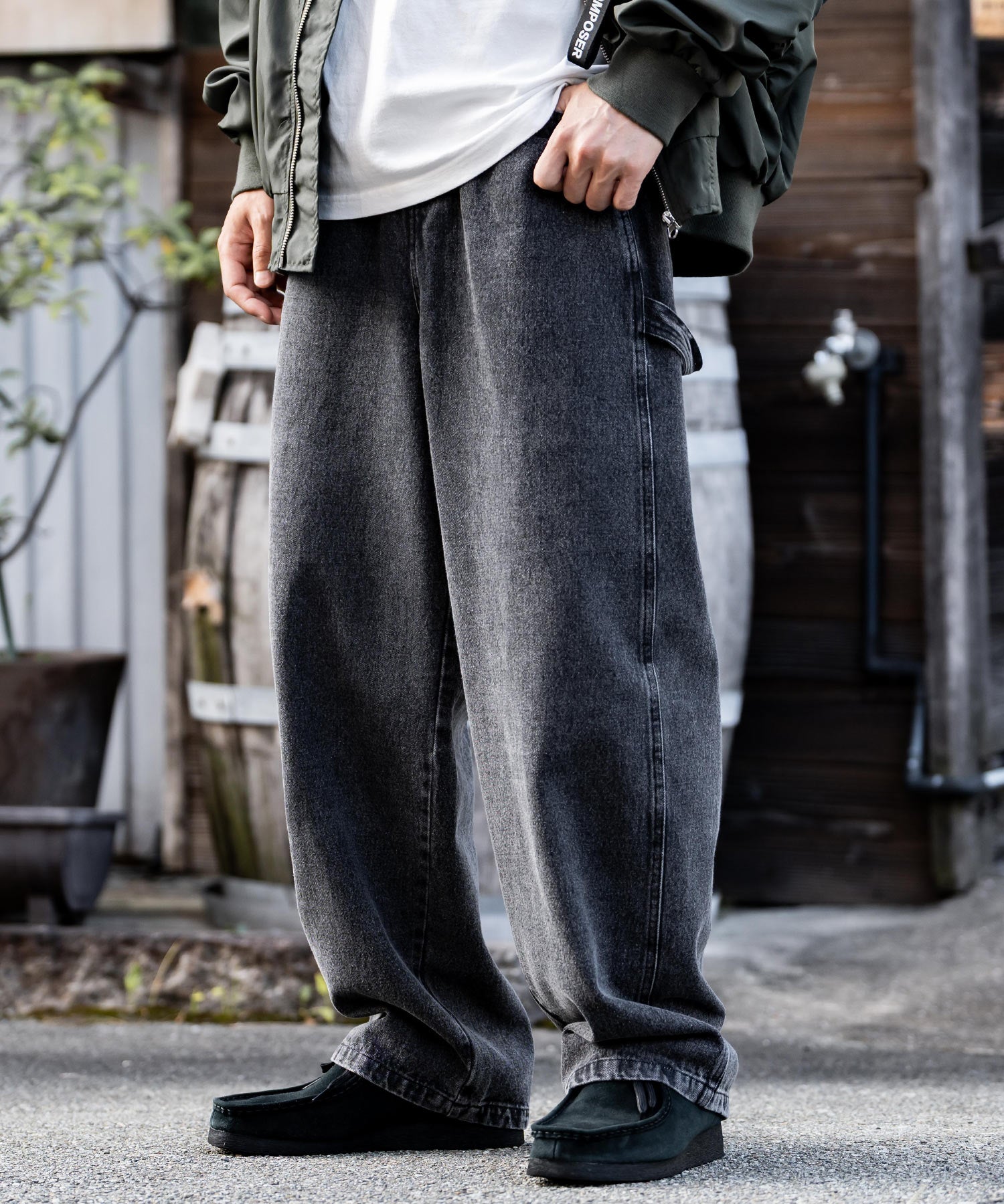 KANGOL カンゴール 別注コラボデニム・ツイルワイドテーパード