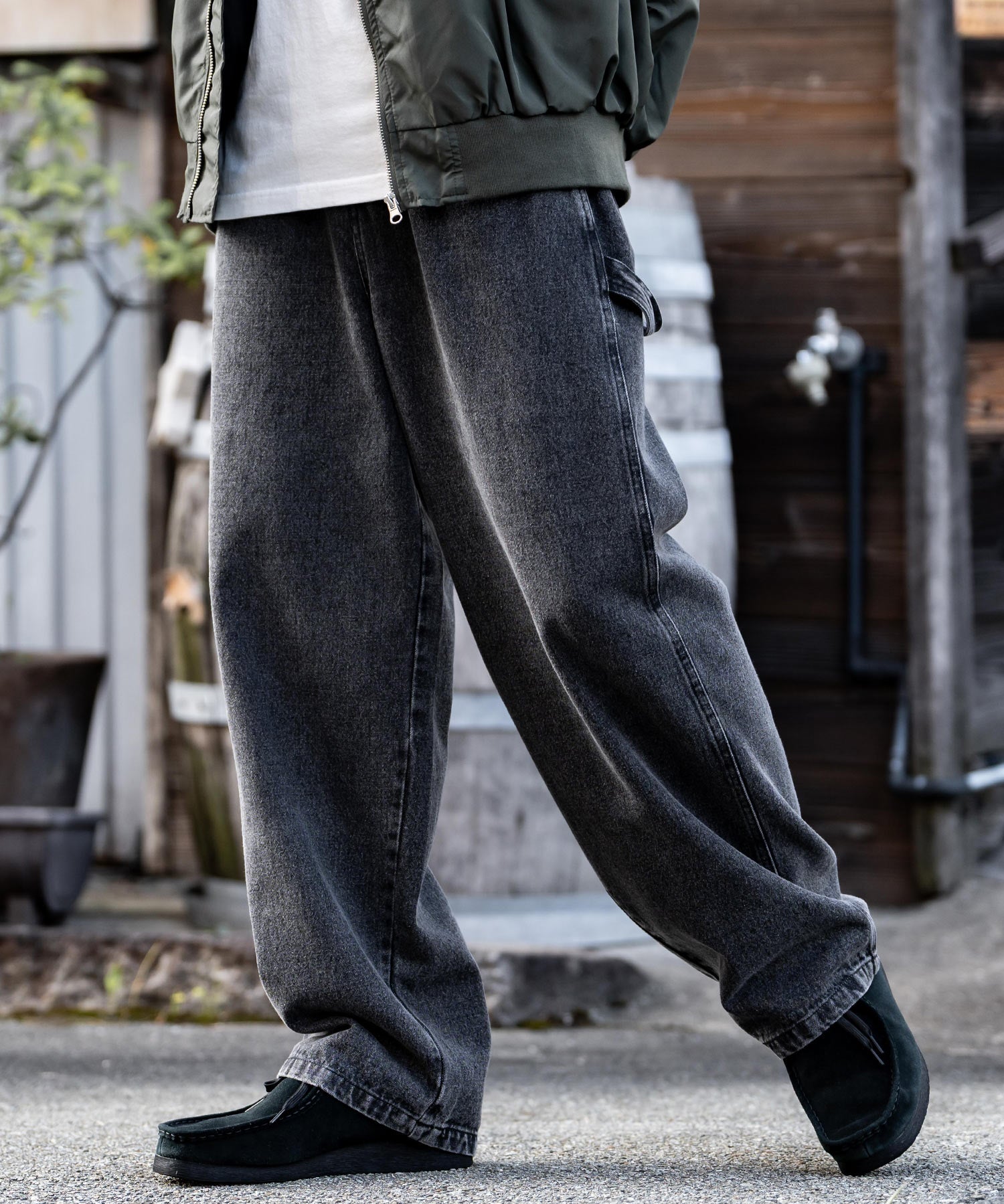 KANGOL カンゴール 別注コラボデニム・ツイルワイドテーパードペインターパンツ 14631