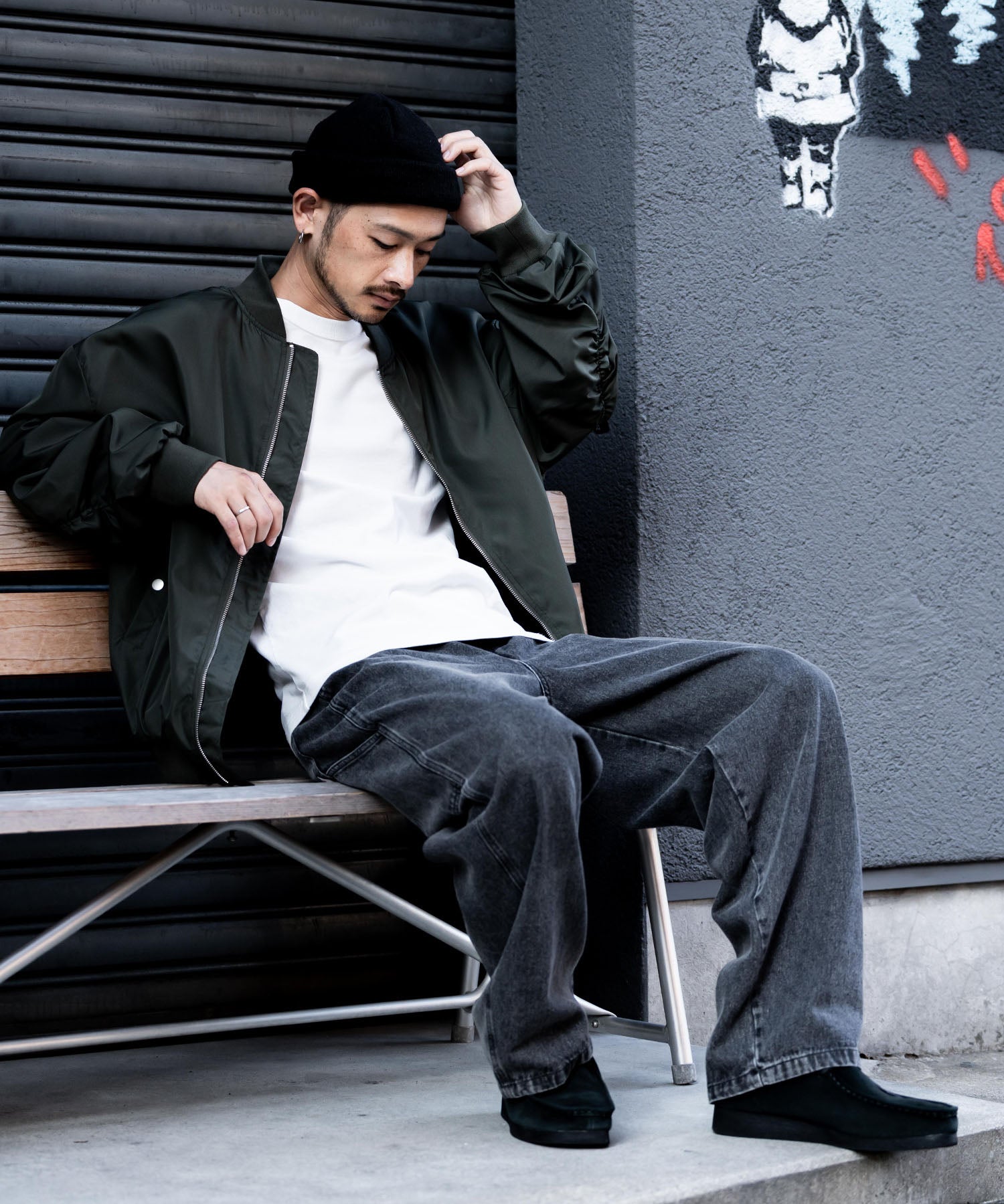 KANGOL カンゴール 別注コラボデニム・ツイルワイドテーパードペインターパンツ 14631