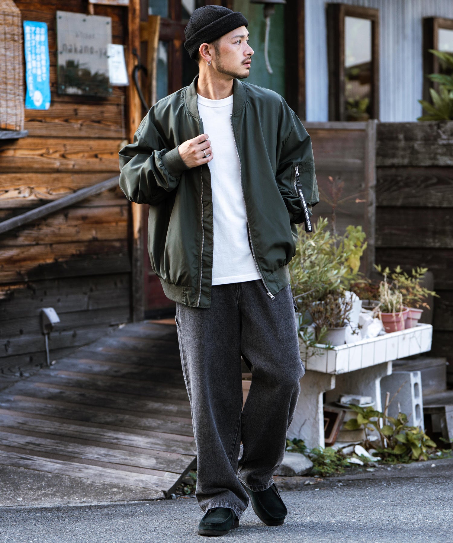 KANGOL カンゴール 別注コラボデニム・ツイルワイドテーパードペインターパンツ 14631