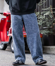 KANGOL カンゴール 別注コラボデニム・ツイルワイドテーパードペインターパンツ 14631