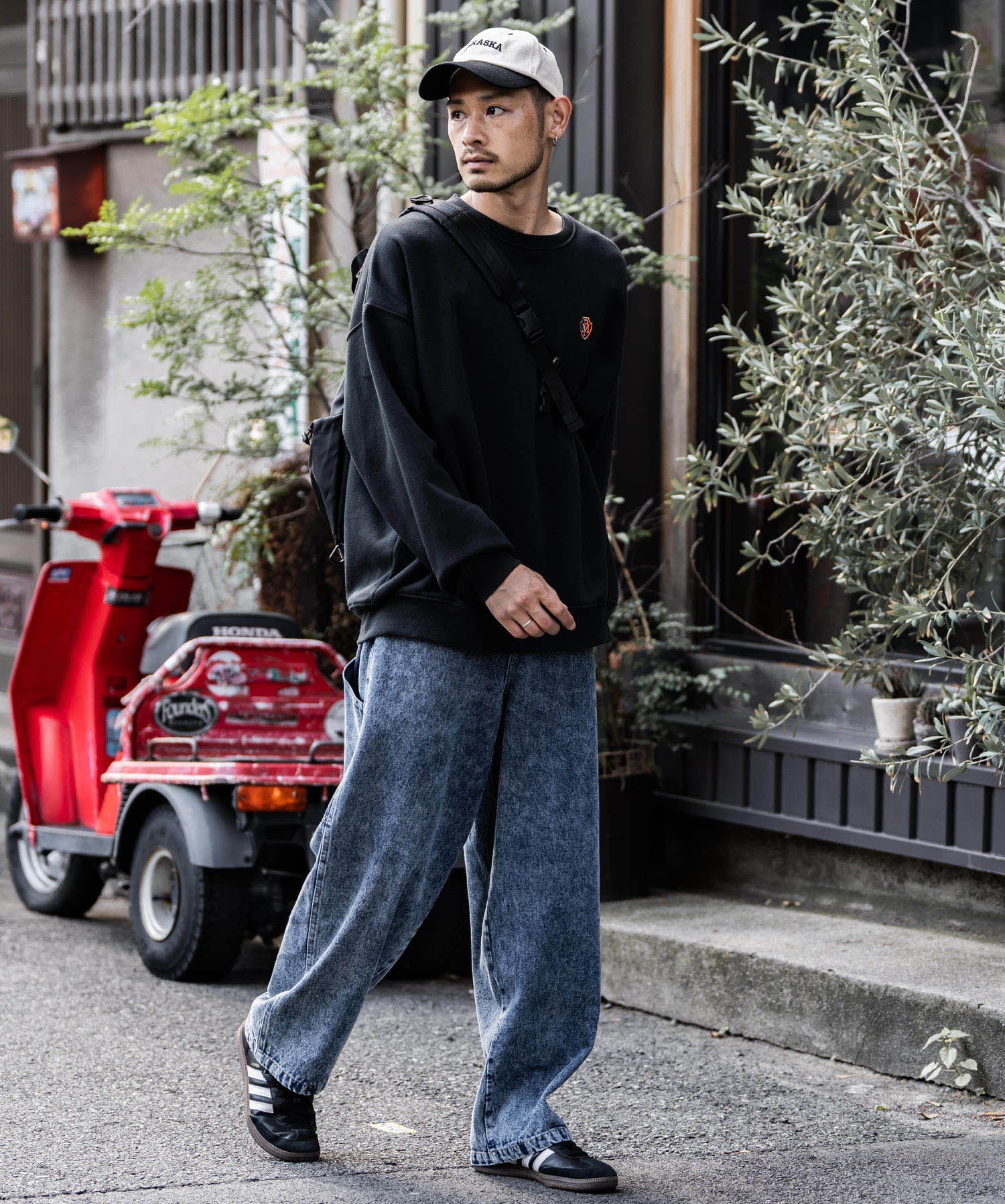 KANGOL カンゴール 別注コラボデニム・ツイルワイドテーパードペインターパンツ 14631