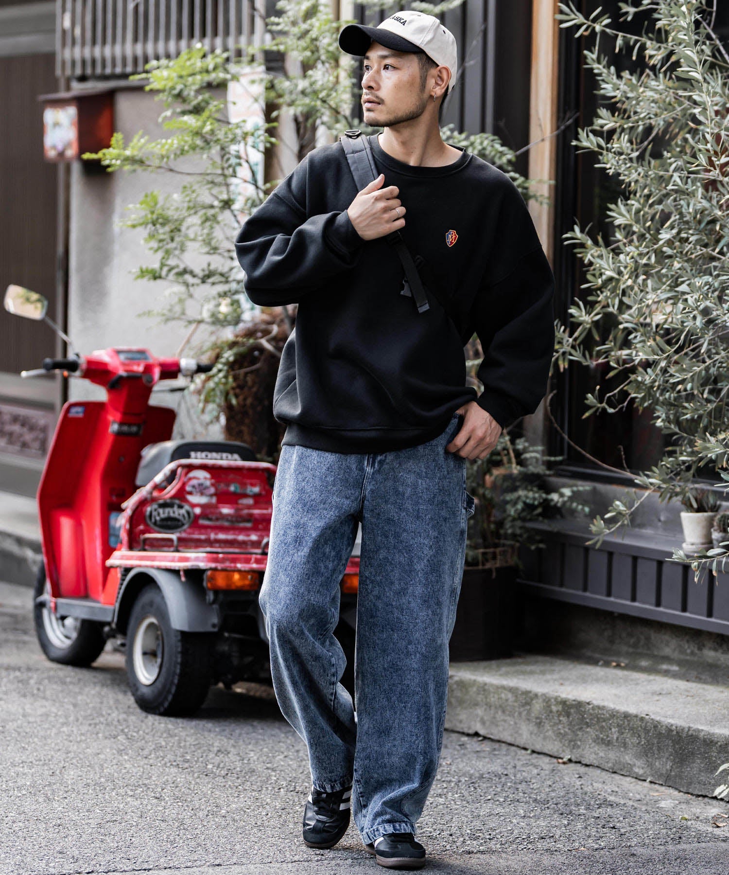 KANGOL カンゴール 別注コラボデニム・ツイルワイドテーパードペインターパンツ 14631