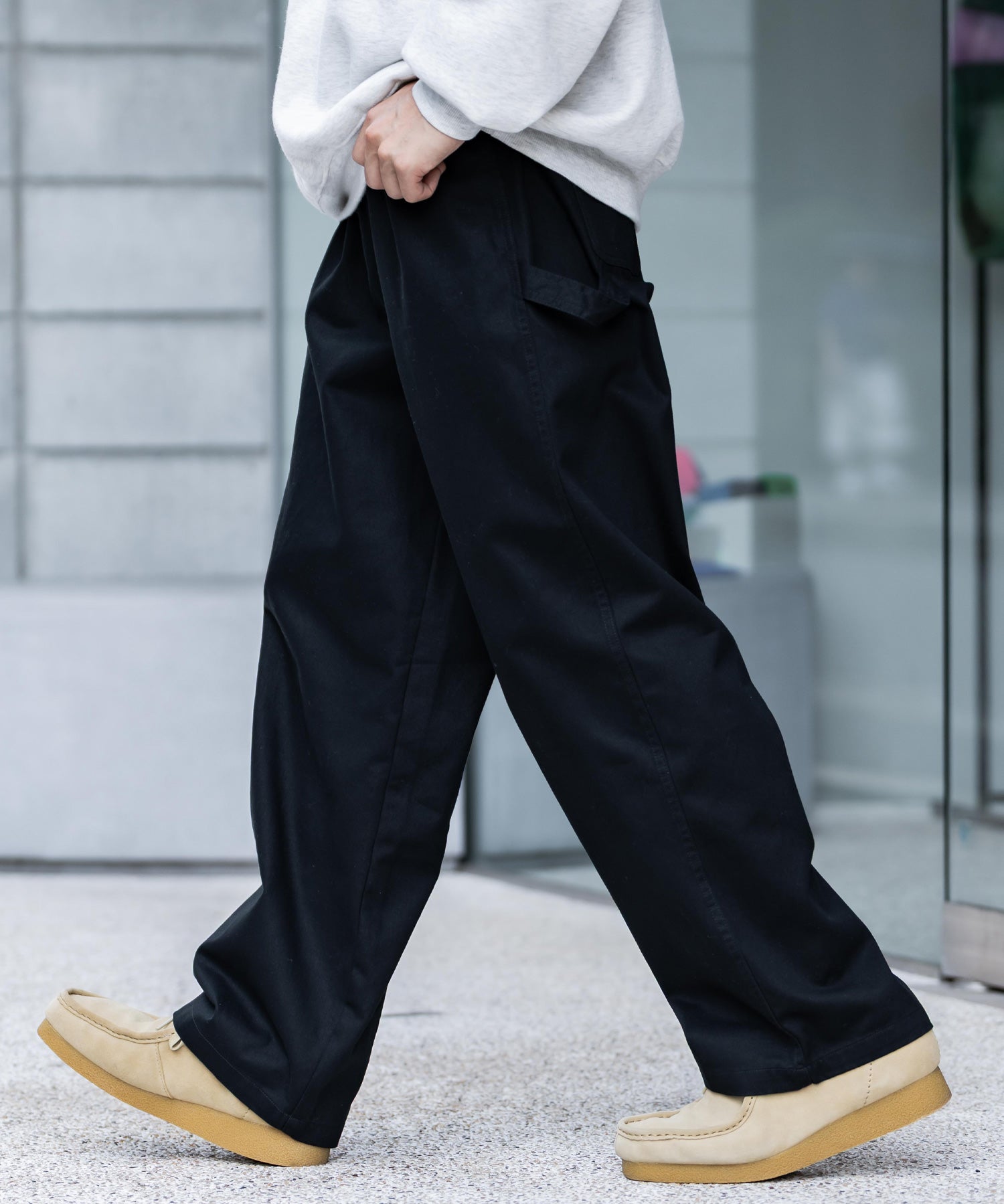 KANGOL カンゴール 別注コラボデニム・ツイルワイドテーパードペインターパンツ 14631