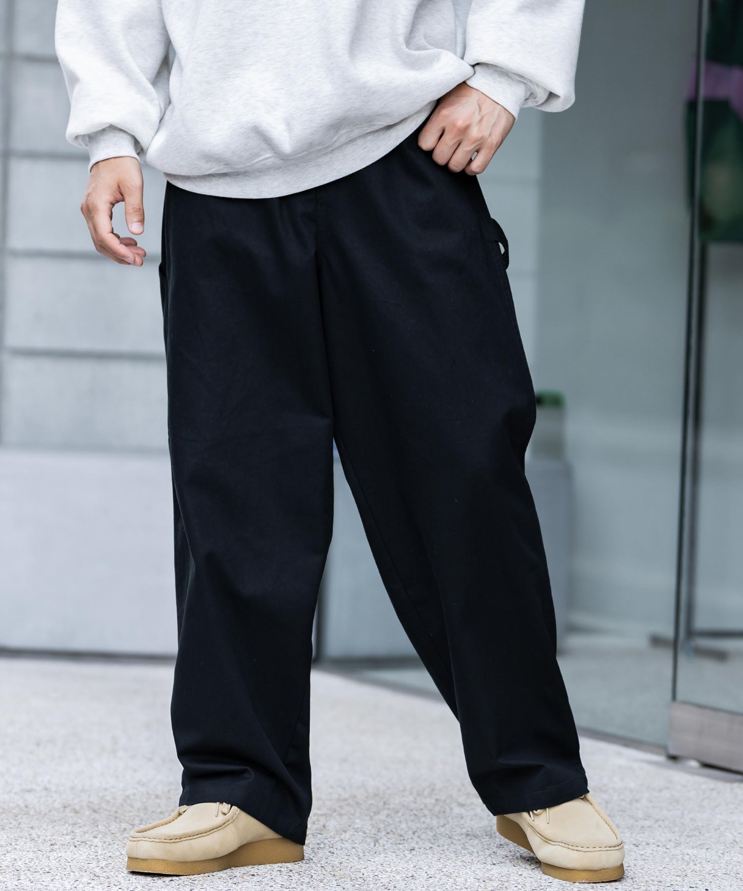 KANGOL カンゴール 別注コラボデニム・ツイルワイドテーパードペインターパンツ 14631