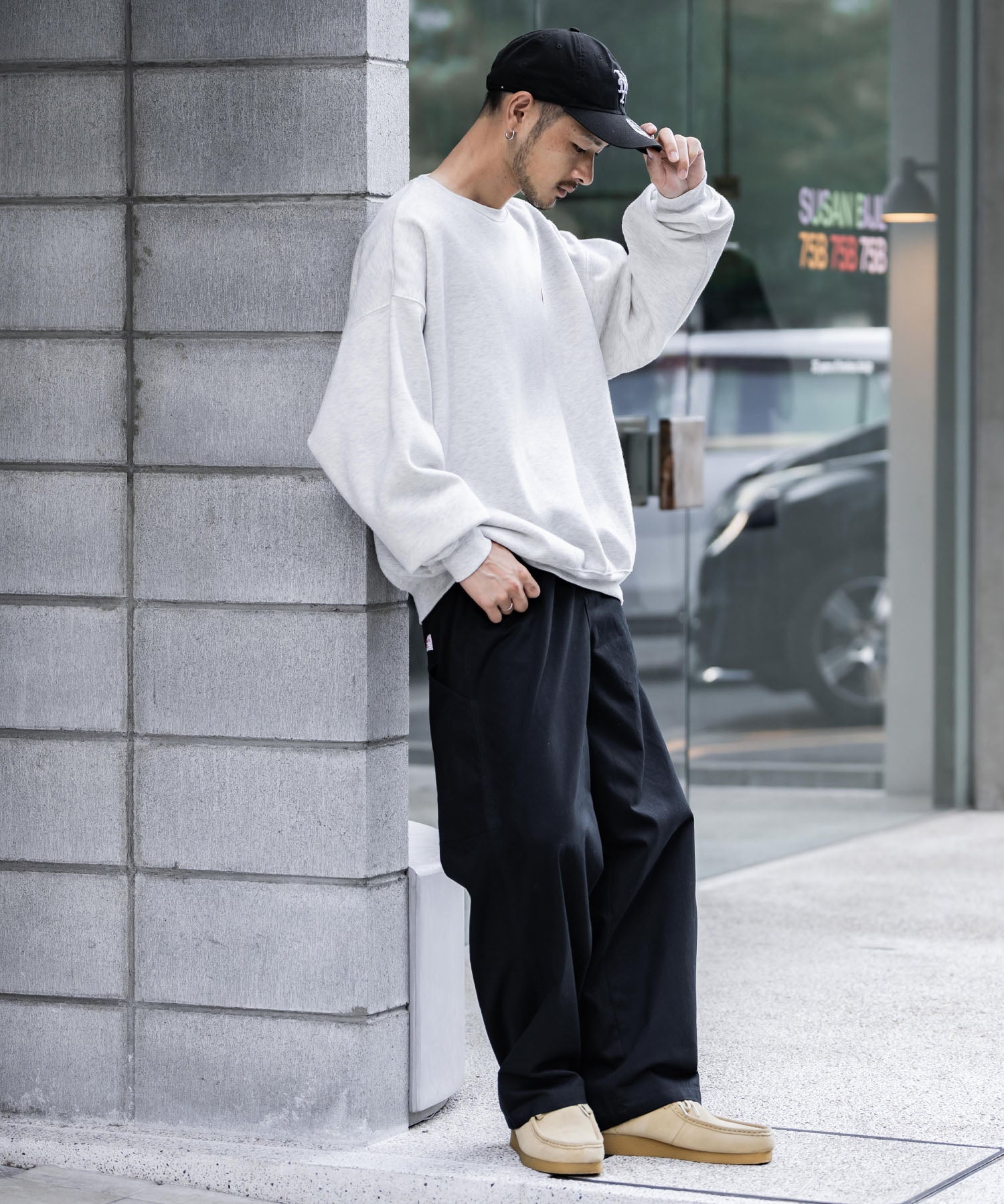 KANGOL カンゴール 別注コラボデニム・ツイルワイドテーパードペインターパンツ 14631