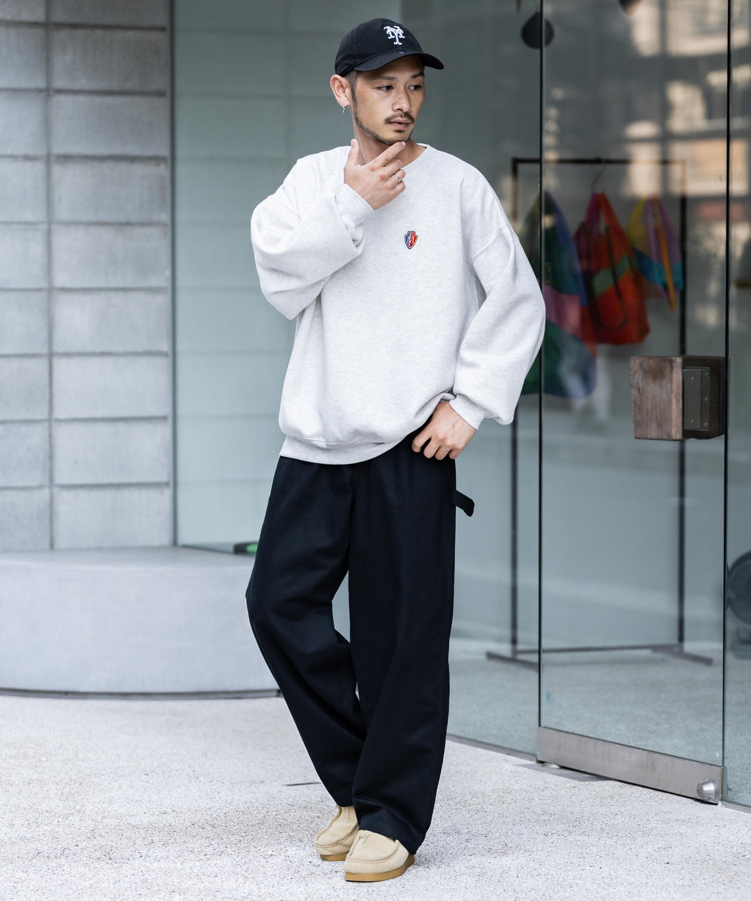 KANGOL カンゴール 別注コラボデニム・ツイルワイドテーパードペインターパンツ 14631