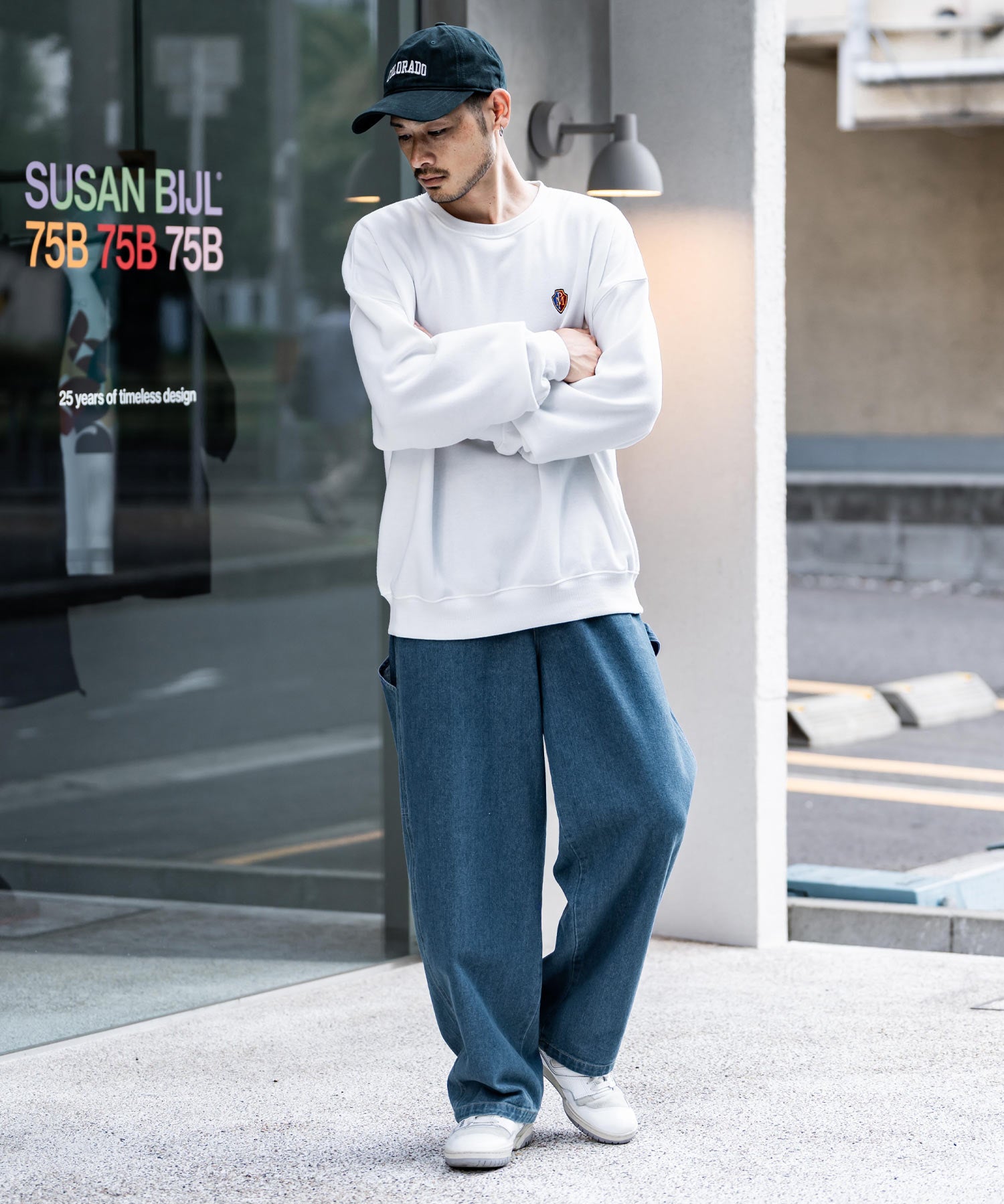 KANGOL カンゴール 別注コラボデニム・ツイルワイドテーパードペインターパンツ 14631
