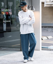 KANGOL カンゴール 別注コラボデニム・ツイルワイドテーパードペインターパンツ 14631