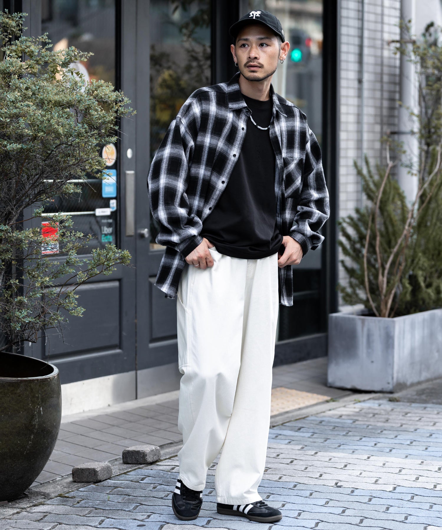 KANGOL カンゴール 別注コラボデニム・ツイルワイドテーパードペインターパンツ 14631