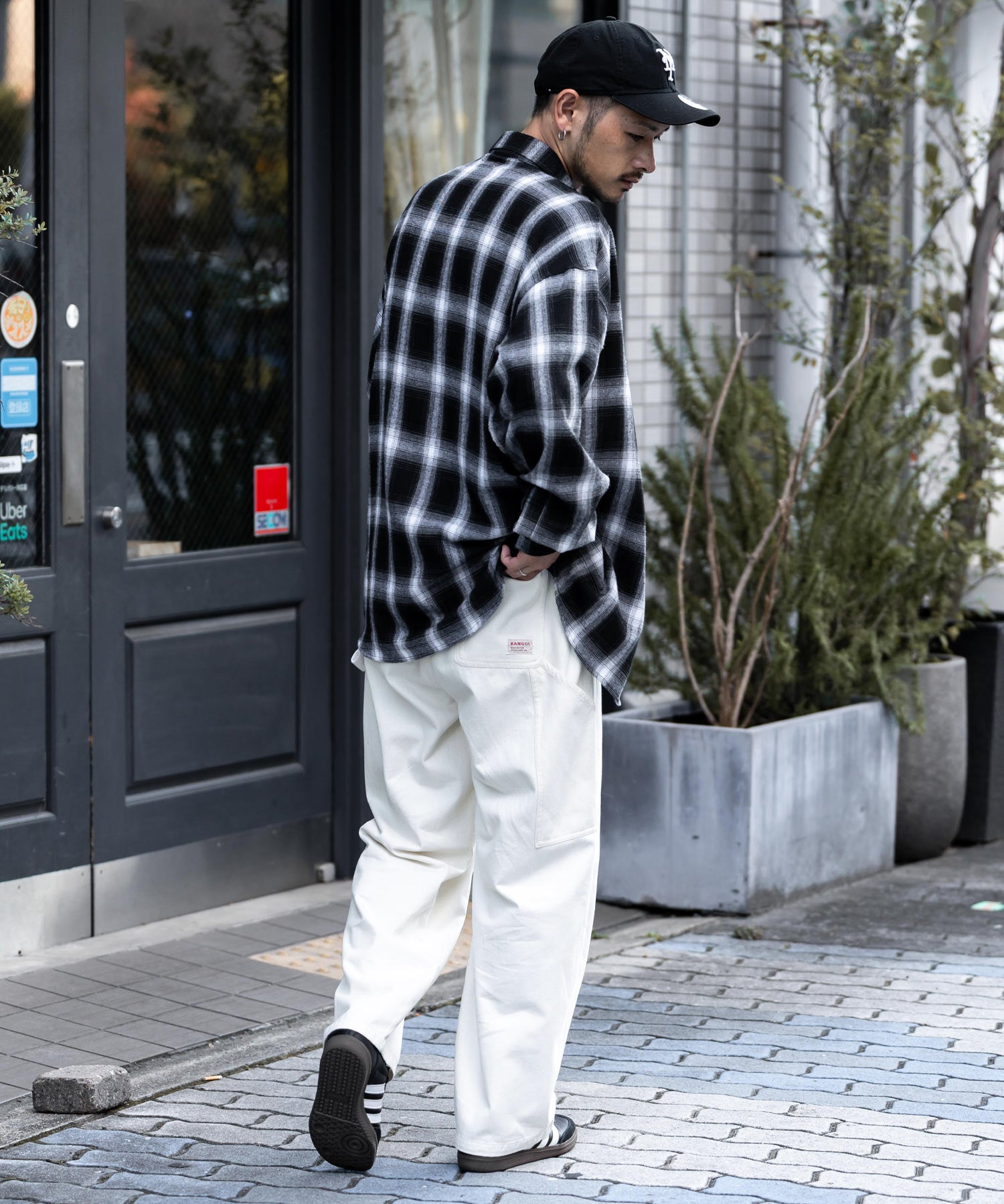 KANGOL カンゴール 別注コラボデニム・ツイルワイドテーパードペインターパンツ 14631
